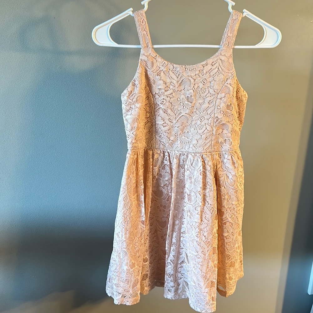 Zenzi- girls pink lace dress